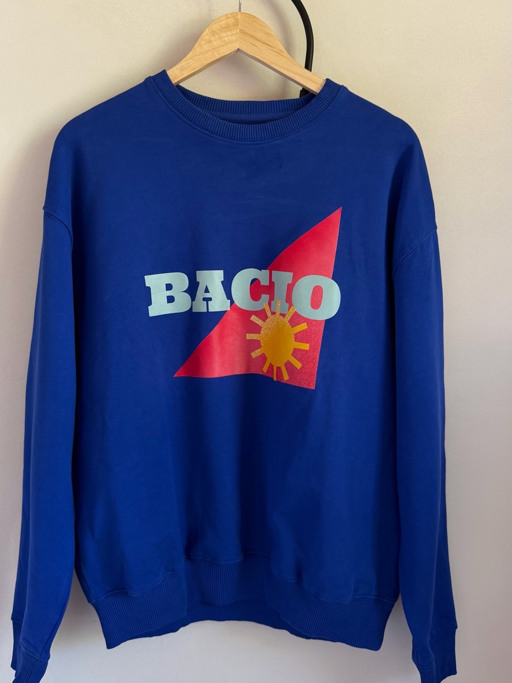 Blue Graphic Crewneck Sweater